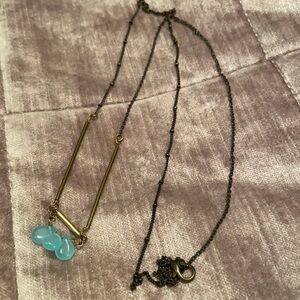 28” 3 mini crystals steam punk style necklace